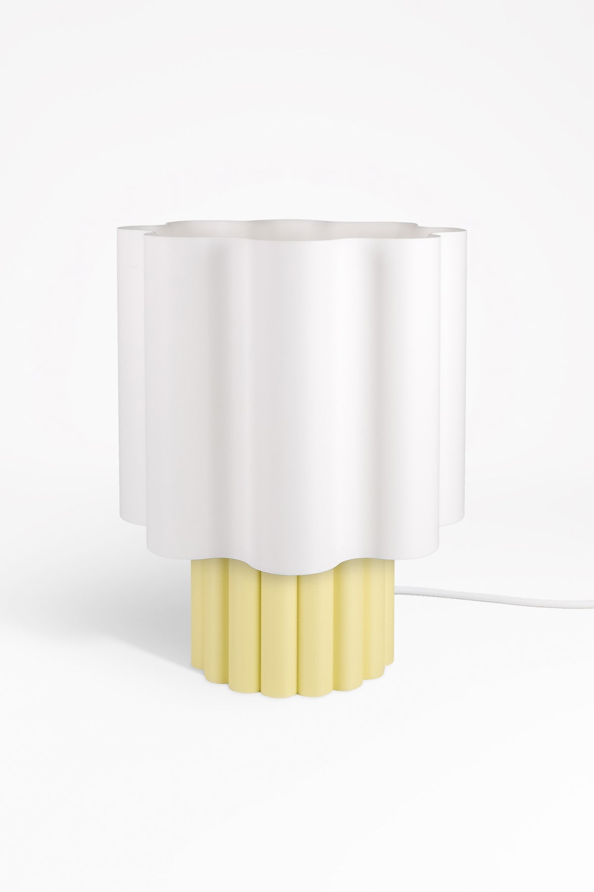 BLOOMÉ tafellamp - Wit / Botergeel