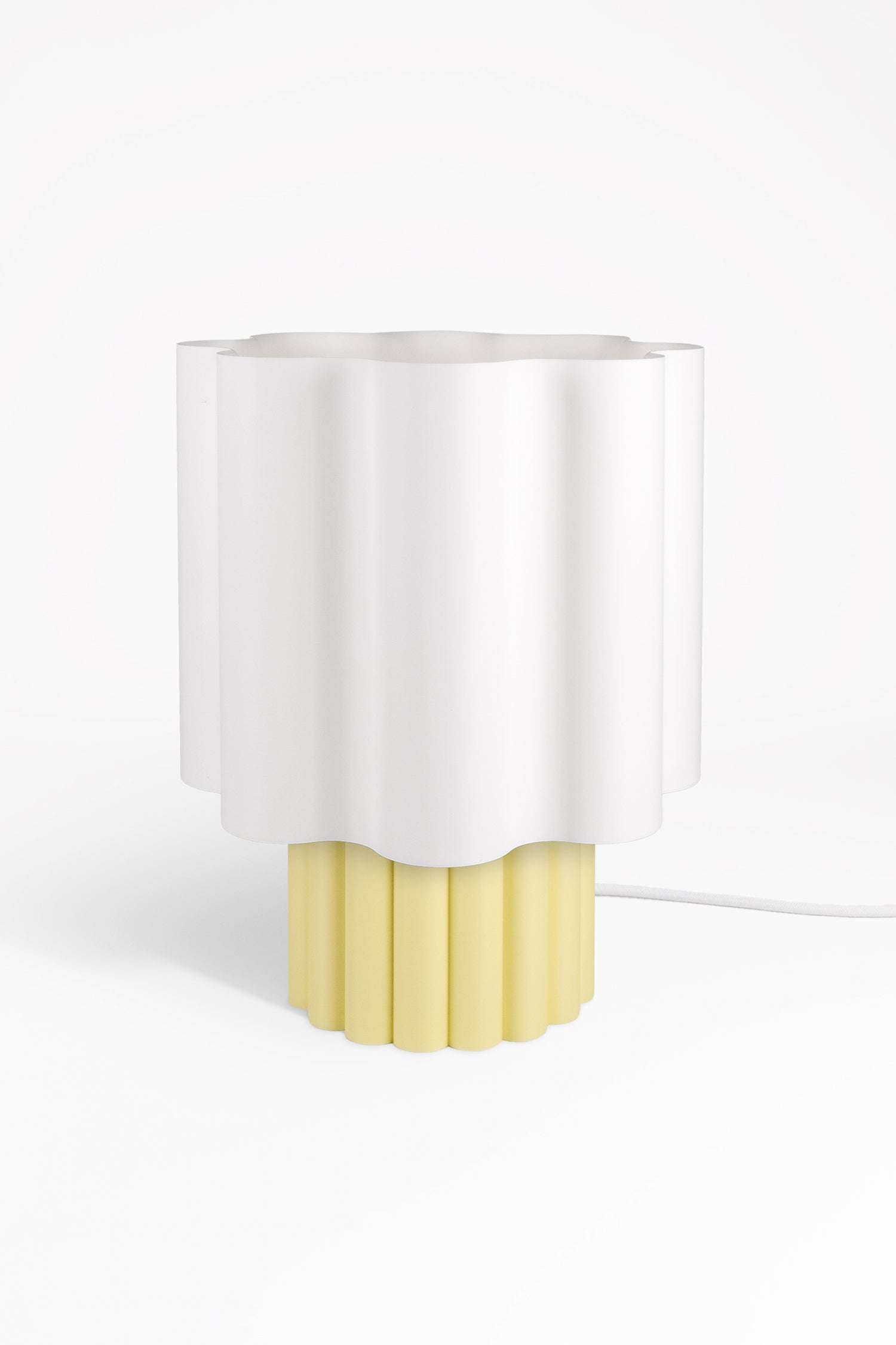 BLOOMÉ tafellamp - Wit / Botergeel